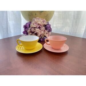 Pair of Hazel Atlas Moderntone cup sets